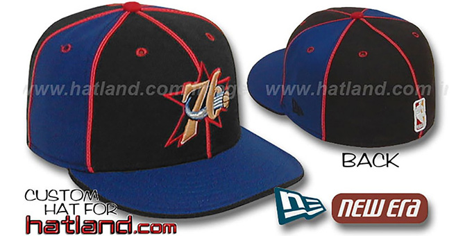 76ers 'PINWHEEL-3' Black-Royal Fitted Hat by New Era