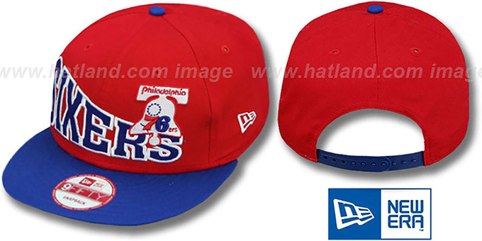 76ers 'STOKED SNAPBACK' Red-Royal Hat by New Era