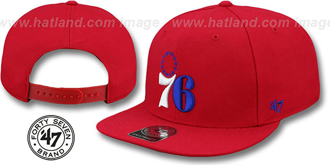 76ers 'SURE-SHOT SNAPBACK' Red Hat by Twins 47 Brand