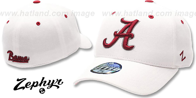 Alabama 'DH' Fitted Hat by Zephyr - white