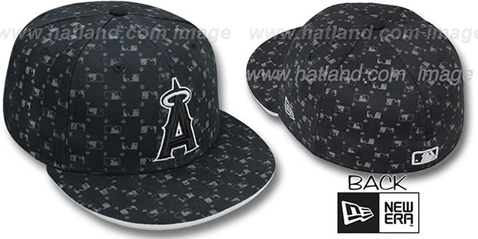 Angels 'MLB FLOCKING' Black Fitted Hat by New Era