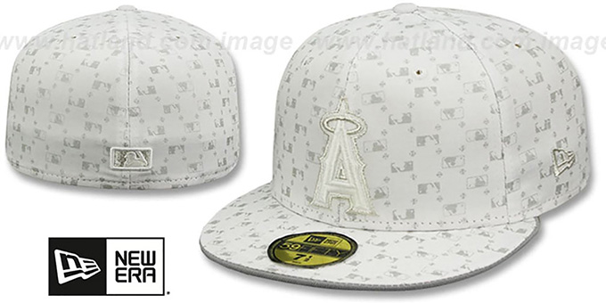 Angels 'MLB FLOCKING' White-Grey Fitted Hat by New Era