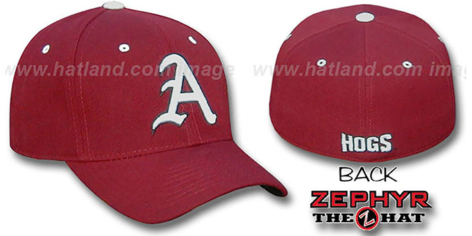 Arkansas 'DH' Fitted Hat by Zephyr - burgundy