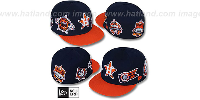Astros 'DEEZ PATCHES' Navy-Orange Fitted Hat by New Era