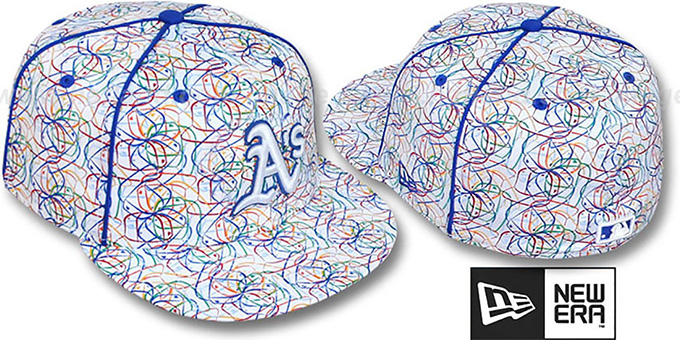 Athletics 'BRUSHED-ART' White-Multi Fitted Hat by New Era