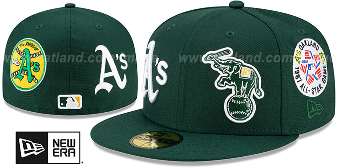 Athletics 'EVOLUTION-PATCHES' Green Fitted Hat by New Era