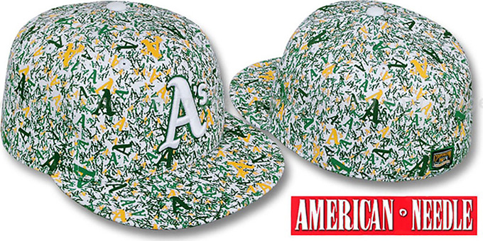 Athletics 'MATISE' White-Team Color Fitted Hat by American Needle