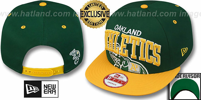 Athletics 'SUPER-LOGO ARCH SNAPBACK' Green-Gold Hat by New Era