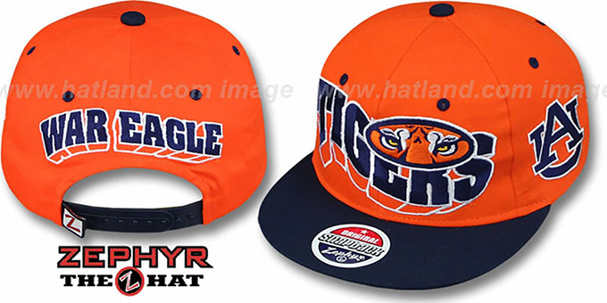 Auburn '2T FLASHBACK SNAPBACK' Orange-Navy Hat by Zephyr