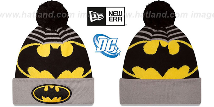 Batman 'LOGO WHIZ' Black-Grey Knit Beanie Hat by New Era