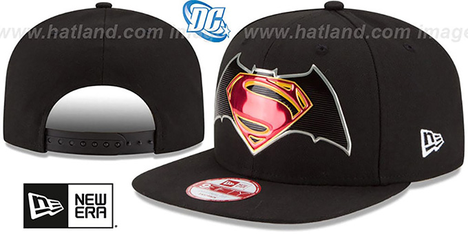 Batman VS Superman 'TITLE CHROME SNAPBACK' Black Hat by New Era