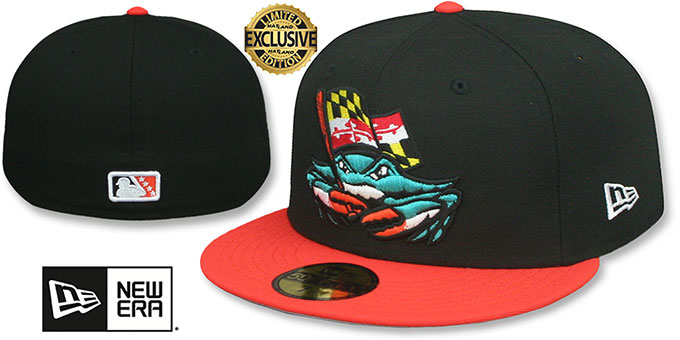 Baysox 'MILB ALTERNATE' Black-Orange Fitted Hat by New Era