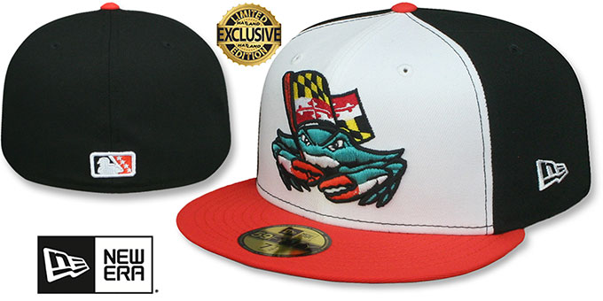 Baysox 'MILB ALTERNATE' White-Black-Orange Fitted Hat by New Era
