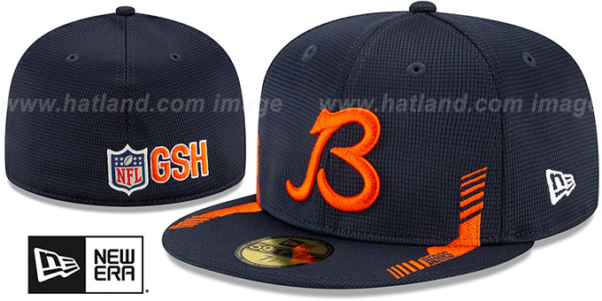 Bears '2021 NFL SIDELINE HOME' Navy Fitted Hat by New Era