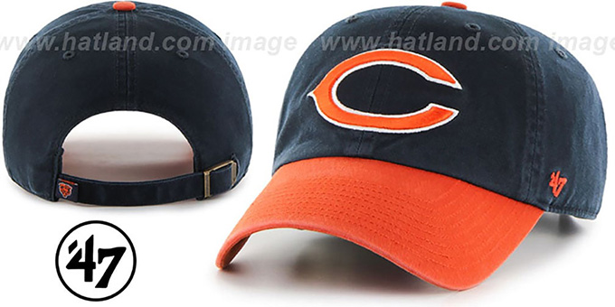Bears 2T 'CLEAN-UP STRAPBACK' Navy-Orange Hat by Twins 47 Brand