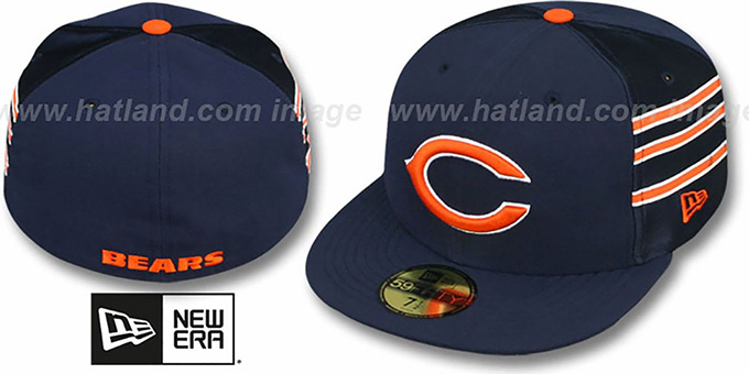 Bears 'NFL JERSEY-STRIPE' Navy Fitted Hat by New Era
