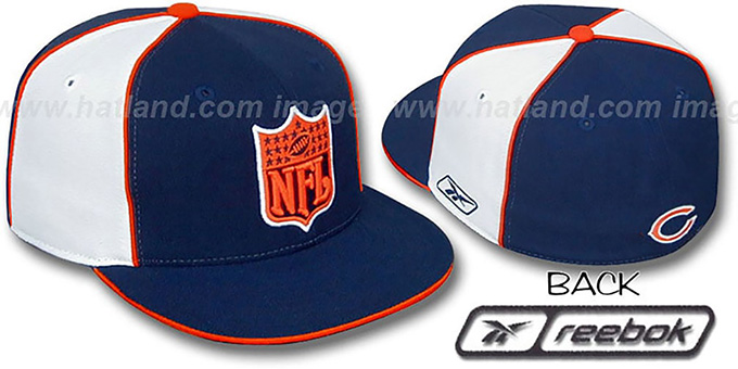 Bears 'NFL SHIELD PINWHEEL' Navy White Fitted Hat by Reebok