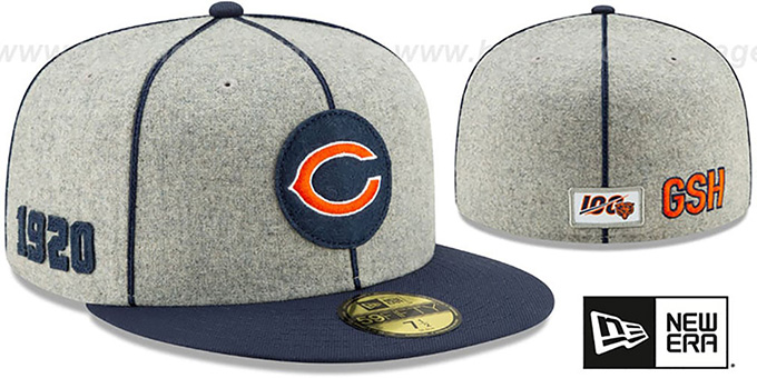 Bears 'ONFIELD SIDELINE HOME' Grey-Navy Fitted Hat by New Era