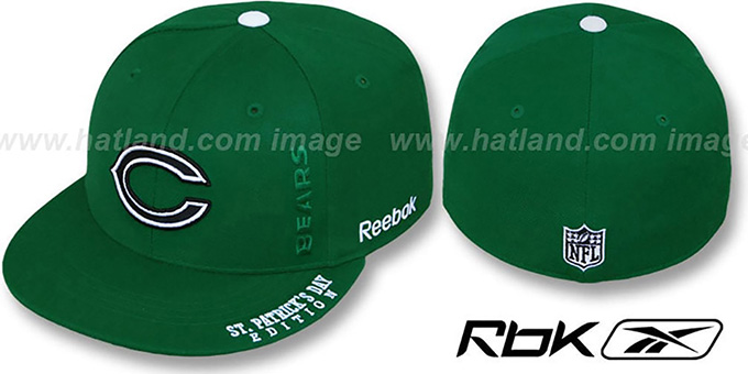 Chicago Bears St Patricks Day Green Fitted Hat by Reebok