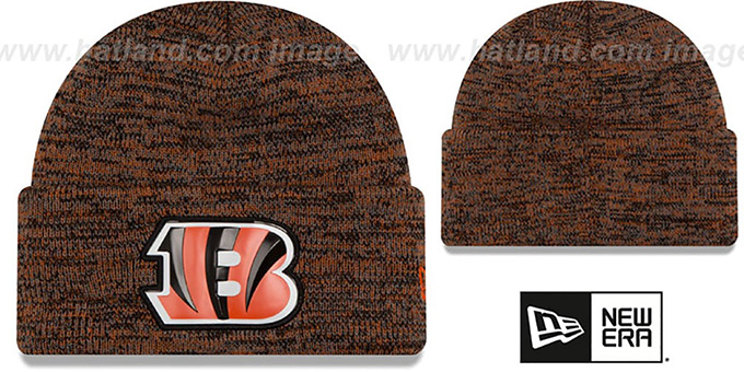 Bengals 'BEVEL' Orange-Black Knit Beanie Hat by New Era