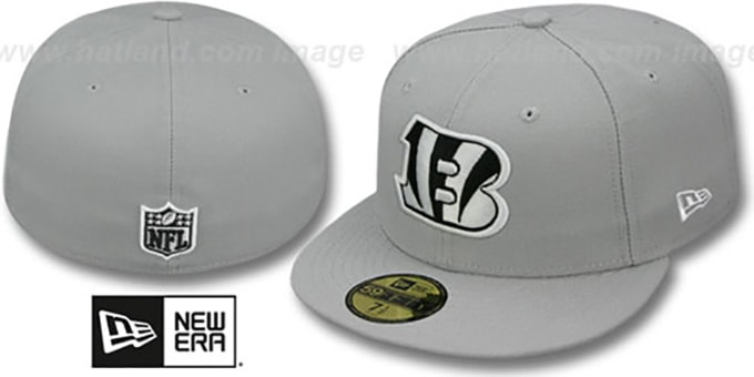 Bengals 'NFL TEAM-BASIC' Grey-Black-White Fitted Hat by New Era