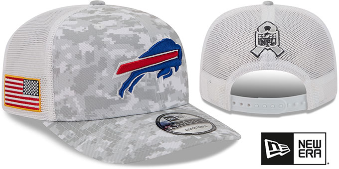 Bills '2025 SALUTE-TO-SERVICE TRUCKER SNAPBACK' Snow White Digital Hat by New Era