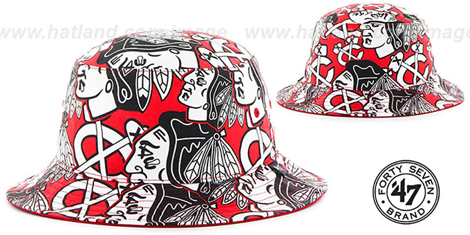 Blackhawks 'BRAVADO BUCKET' Hat by Twins 47 Brand