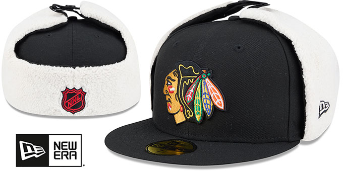 Blackhawks 'CLASSIC DOGEAR' Black Fitted Hat by New Era