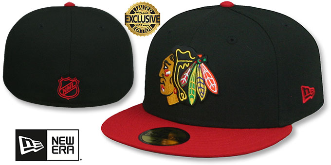 Blackhawks 'NHL TEAM-BASIC' Black-Red Fitted Hat by New Era