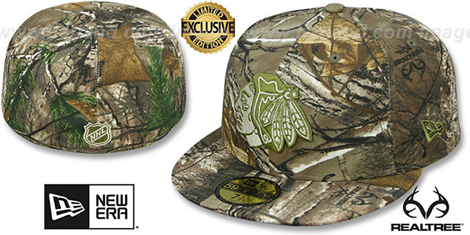Blackhawks 'NHL TEAM-BASIC' Realtree Camo Fitted Hat by New Era