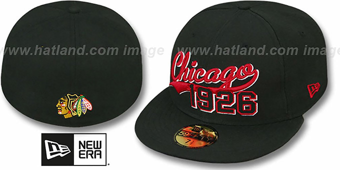 Blackhawks 'THE BEGINNING' Black Fitted Hat by New Era