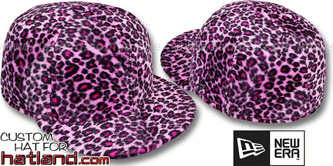 Blank 'CHEETAH PIMPIN-FUR' Pink Fitted Hat by New Era