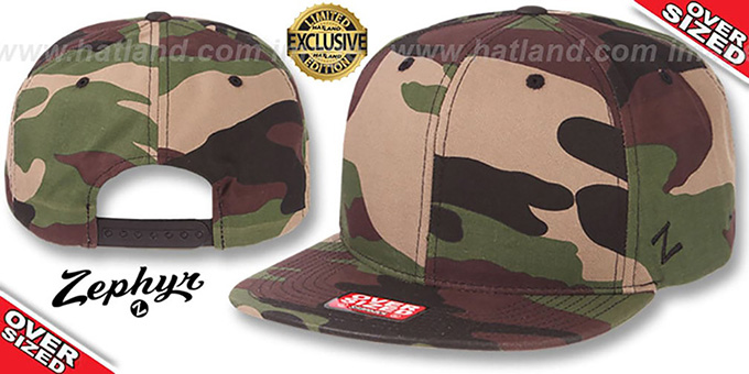 Blank 'OVER-SIZED SNAPBACK' Army Camo Hat by Zephyr
