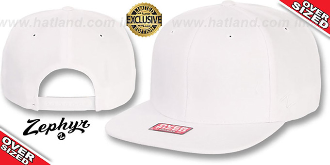 Blank 'OVER-SIZED SNAPBACK' White Hat by Zephyr