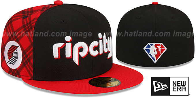 Trail Blazers DIAMOND 75 'CITY-SERIES' Black-Red Fitted Hat by New Era