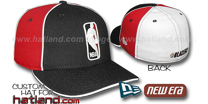 Blazers 'LOGOMAN-2' Black-Red-White Fitted Hat by New Era