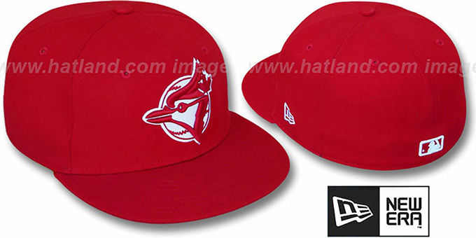 Blue Jays ALT 'TEAM-BASIC' Red-Red Fitted Hat by New Era