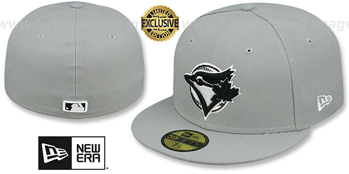 Blue Jays 'COOP TEAM-BASIC' Grey-Black-White Fitted Hat by New Era