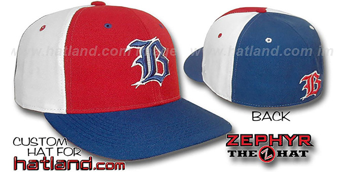 Boston 'PINWHEEL' Red-White-Royal Fitted Hat
