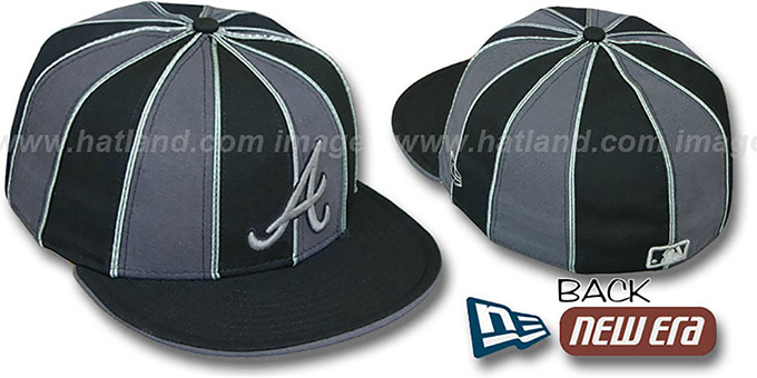 Braves '12-PACK' Black-Grey Fitted Hat by New Era