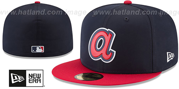 Braves '2018 PROLIGHT-BP' ROAD Navy-Red Fitted Hat by New Era