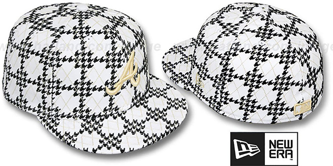 Braves 'A-TOOTH' White-Black Fitted Hat by New Era