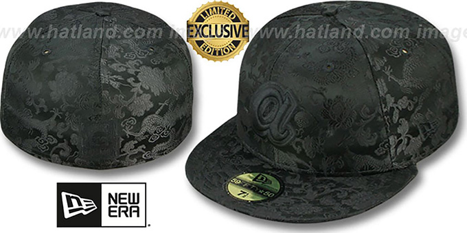 Braves 'COOP BLACKOUT SILK-DRAGONS' Fitted Hat by New Era