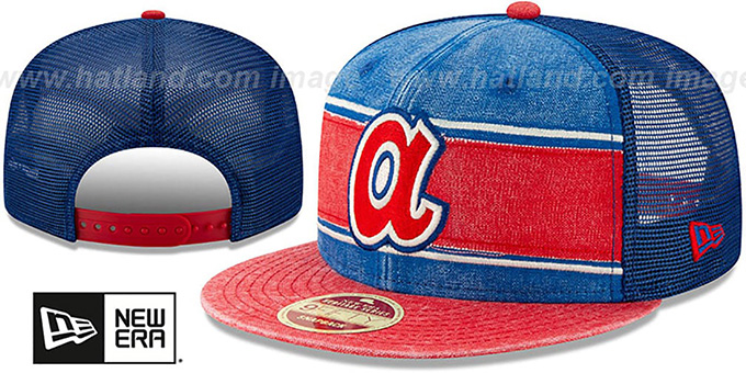 Atlanta Braves COOP HERITAGE-BAND TRUCKER SNAPBACK Royal-Red Hat