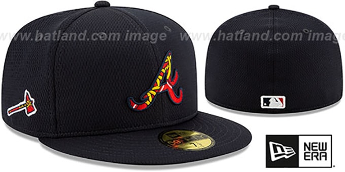 Braves 'DASHMARK BP' Navy Fitted Hat by New Era