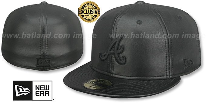 Braves 'LEATHER BLACKOUT' Fitted Hat by New Era
