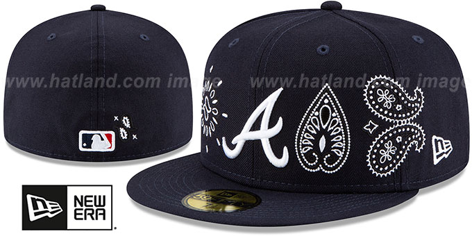 Braves 'PAISLEY ELEMENTS' Navy Fitted Hat by New Era