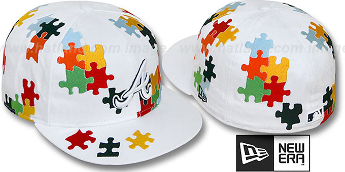 Braves 'PUZZLE' White Fitted Hat by New Era