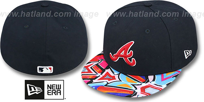 Braves 'REAL GRAFFITI VIZA-PRINT' Navy Fitted Hat by New Era