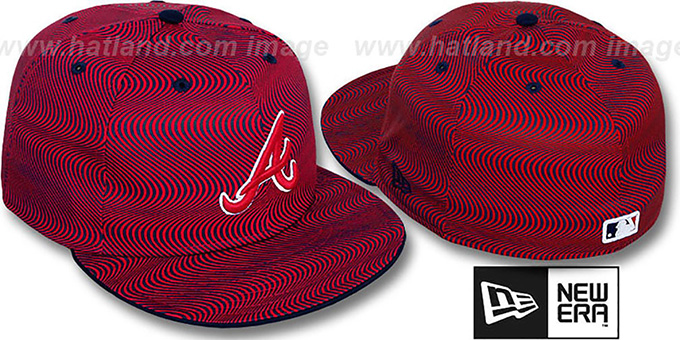 Braves 'TRIPPIN' Red-Navy Fitted Hat by New Era